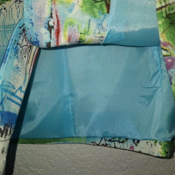 Coldwater Creek Artsy Paris Eiffel Tower Linen Blend Button Up Jacket Wmn's Sz S - Picture 7 of 10